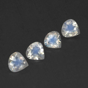 1,35 ct natürliche weißer Regenbogen-Mondstein-Edelsteine, Birnenform, Transparent