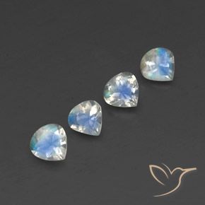 1.63 ct natürliche Bläulich-weiß Regenbogenmondstein-Edelsteine, Birnenform, Transparent
