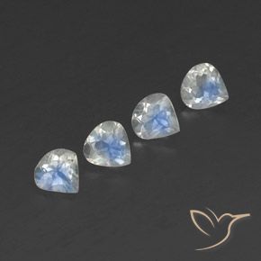 1.56 ct natürliche Bläulich-weiß Regenbogenmondstein-Edelsteine, Birnenform, Transparent
