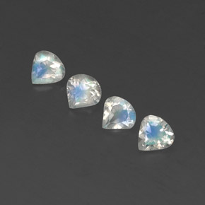 1,44 ct natürliche weißer Regenbogen-Mondstein-Edelsteine, Birnenform, Transparent