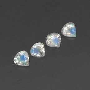 1,44 ct natürliche weißer Regenbogen-Mondstein-Edelsteine, Birnenform, Transparent