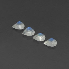 1,44 ct natürliche weißer Regenbogen-Mondstein-Edelsteine, Birnenform, Transparent