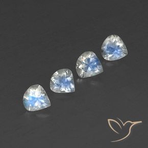 1.52 ct natürliche Bläulich-weiß Regenbogenmondstein-Edelsteine, Birnenform, Transparent