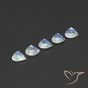 1.82 ct natürliche Bläulich-weiß Regenbogenmondstein-Edelsteine, Birnenform, Transparent