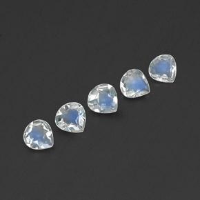 1,27 ct natürliche weißer Regenbogen-Mondstein-Edelsteine, Birnenform, Transparent