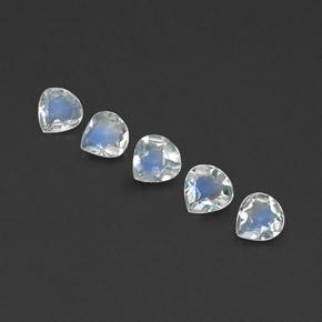 1,27 ct natürliche weißer Regenbogen-Mondstein-Edelsteine, Birnenform, Transparent
