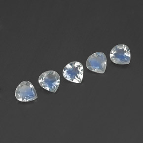 1,17 ct natürliche weißer Regenbogen-Mondstein-Edelsteine, Birnenform, Transparent