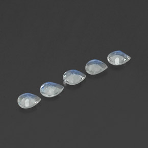 1,17 ct natürliche weißer Regenbogen-Mondstein-Edelsteine, Birnenform, Transparent