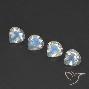1.30 ct natürliche Bläulich-weiß Regenbogenmondstein-Edelsteine, Birnenform, Transparent