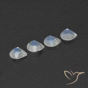 1.30 ct natürliche Bläulich-weiß Regenbogenmondstein-Edelsteine, Birnenform, Transparent