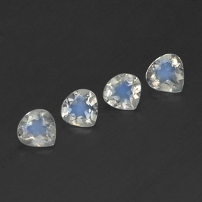 1,30 ct natürliche weißer Regenbogen-Mondstein-Edelsteine, Birnenform, Transparent