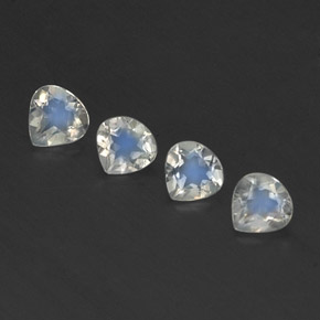 1,30 ct natürliche weißer Regenbogen-Mondstein-Edelsteine, Birnenform, Transparent
