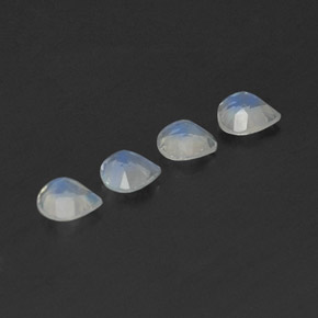 1,30 ct natürliche weißer Regenbogen-Mondstein-Edelsteine, Birnenform, Transparent