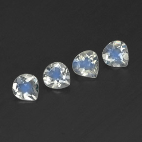 1,24 ct natürliche weißer Regenbogen-Mondstein-Edelsteine, Birnenform, Transparent