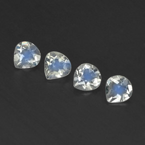 1,24 ct natürliche weißer Regenbogen-Mondstein-Edelsteine, Birnenform, Transparent
