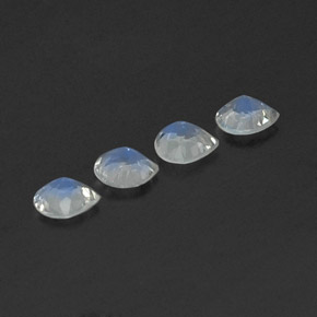 1,24 ct natürliche weißer Regenbogen-Mondstein-Edelsteine, Birnenform, Transparent