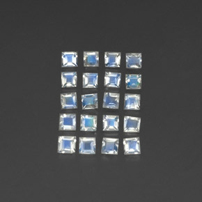1.99 ct natürliche Bläulich-weiß Regenbogenmondstein-Edelsteine, Transparent, Transparent / Lichtdurchlässig
