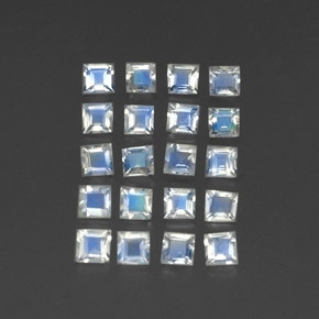 1.99 ct natürliche Bläulich-weiß Regenbogenmondstein-Edelsteine, Transparent, Transparent / Lichtdurchlässig