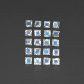 2,24 ct natürliche weißer Regenbogen-Mondstein-Edelsteine, Transparent, Transparent / Lichtdurchlässig