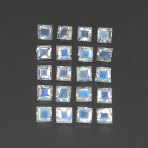 2,24 ct natürliche weißer Regenbogen-Mondstein-Edelsteine, Transparent, Transparent / Lichtdurchlässig