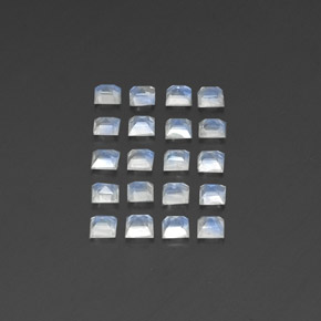 2,24 ct natürliche weißer Regenbogen-Mondstein-Edelsteine, Transparent, Transparent / Lichtdurchlässig