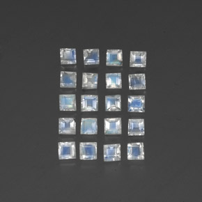 2,60 ct natürliche weißer Regenbogen-Mondstein-Edelsteine, Transparent, Transparent / Lichtdurchlässig