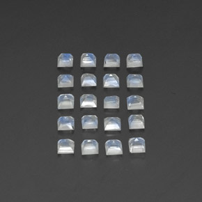 2,60 ct natürliche weißer Regenbogen-Mondstein-Edelsteine, Transparent, Transparent / Lichtdurchlässig