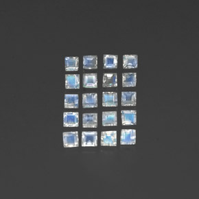 2,68 ct natürliche weißer Regenbogen-Mondstein-Edelsteine, Transparent, Transparent / Lichtdurchlässig