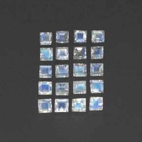 2,68 ct natürliche weißer Regenbogen-Mondstein-Edelsteine, Transparent, Transparent / Lichtdurchlässig
