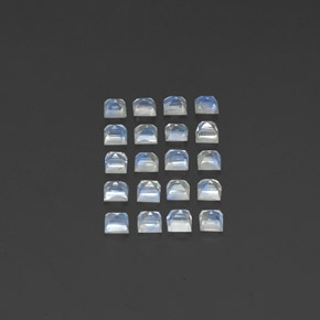 2,68 ct natürliche weißer Regenbogen-Mondstein-Edelsteine, Transparent, Transparent / Lichtdurchlässig