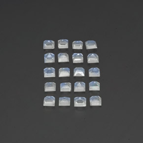 2,88 ct natürliche weißer Regenbogen-Mondstein-Edelsteine, Quadrat, Transparent
