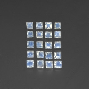  ct natürliche weißer Regenbogen-Mondstein-Edelsteine, Quadrat, Transparent