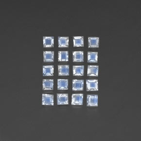 2,44 ct natürliche weißer Regenbogen-Mondstein-Edelsteine, Transparent, Transparent / Lichtdurchlässig