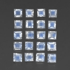 2,44 ct natürliche weißer Regenbogen-Mondstein-Edelsteine, Transparent, Transparent / Lichtdurchlässig