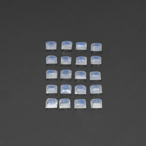 2,44 ct natürliche weißer Regenbogen-Mondstein-Edelsteine, Transparent, Transparent / Lichtdurchlässig