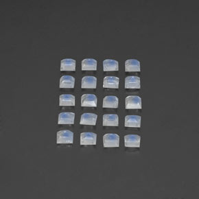 2,35 ct natürliche weißer Regenbogen-Mondstein-Edelsteine, Quadrat, Transparent