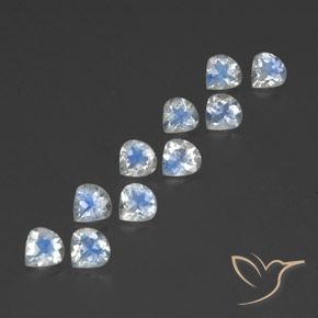 3.31 ct natürliche Bläulich-weiß Regenbogenmondstein-Edelsteine, Birnenform, Transparent