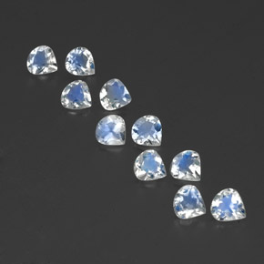 2,84 ct natürliche weißer Regenbogen-Mondstein-Edelsteine, Birnenform, Transparent