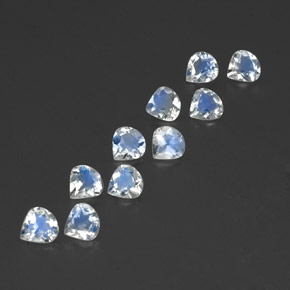 2,84 ct natürliche weißer Regenbogen-Mondstein-Edelsteine, Birnenform, Transparent