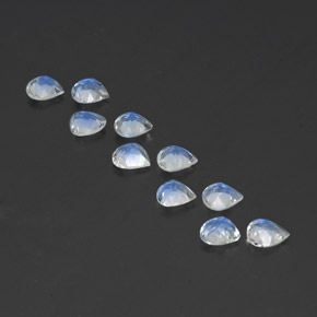 2,84 ct natürliche weißer Regenbogen-Mondstein-Edelsteine, Birnenform, Transparent