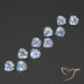 3.48 ct natürliche Bläulich-weiß Regenbogenmondstein-Edelsteine, Birnenform, Transparent