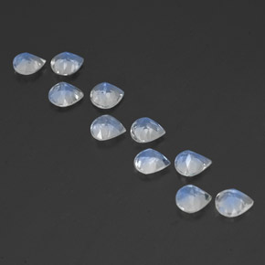 3,61 ct natürliche weißer Regenbogen-Mondstein-Edelsteine, Birnenform, Transparent