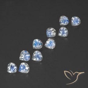 3.81 ct natürliche Bläulich-weiß Regenbogenmondstein-Edelsteine, Birnenform, Transparent