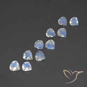 2.97 ct natürliche Bläulich-weiß Regenbogenmondstein-Edelsteine, Birnenform, Transparent