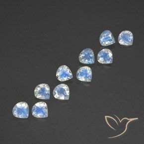 3.71 ct natürliche Bläulich-weiß Regenbogenmondstein-Edelsteine, Birnenform, Transparent