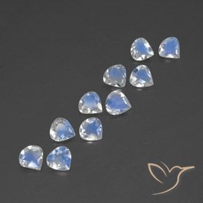 2.85 ct natürliche Bläulich-weiß Regenbogenmondstein-Edelsteine, Birnenform, Transparent