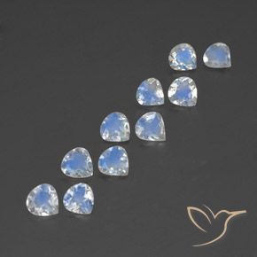 3.16 ct natürliche Bläulich-weiß Regenbogenmondstein-Edelsteine, Birnenform, Transparent