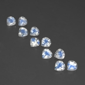 3,85 ct natürliche weißer Regenbogen-Mondstein-Edelsteine, Birnenform, Transparent