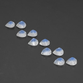3,85 ct natürliche weißer Regenbogen-Mondstein-Edelsteine, Birnenform, Transparent