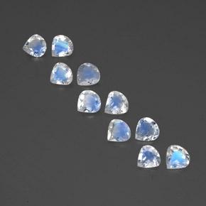 2,88 ct natürliche weißer Regenbogen-Mondstein-Edelsteine, Birnenform, Transparent